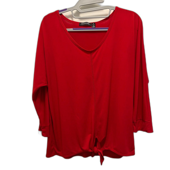 Notations Top 3/4 Sleeves Size Medium Red EUC - Picture 2 of 6